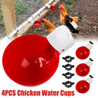 4 Chicken Watering Cups Poultry Drinker Fully Automatic Waterer Hen Quail Pigeon