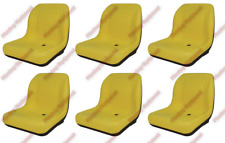 Set Of 6 Yellow Vinyl Seats For Tractor Skid Steer Loader Utv Lawn Garden Mower