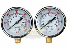 Two 14 0 300 Psi 25 Side Lower Mount Air Pressure Gauge Compressor Water