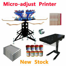 Updated Micro Adjust 6 Color 6 Station Screen Printing Kit Full Set Diy Supply