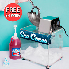Commercial Heavy Duty Electric Snow Cone Maker Shaved Ice Machine Syrup Slushie