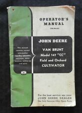 1953 John Deere Van Brunt Model 147 Cc Field Orchard Cultivator Operators Manual