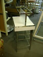 White Amp Chrome Small Two Tier Retail Store Fixture Merchandise Display Table