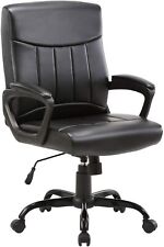 Clatina Mid Back Leather Office Executive Chair With Lumbar Support And Padded