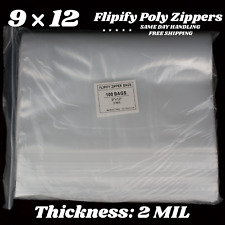 9x12 Zipper Zip Bags 2 Mil Poly Plastic Large Storage Baggie Top Lock Reclosable