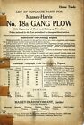 Massey-harris Vintage 18a Gang Plow Parts Manual