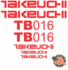 Takeuchi Tb016 Mini Excavator Decal Set Sticker