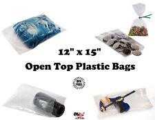 12x15 Clear Poly Plastic 1 Mil Bags T Shirt Apparel Packaging Open Top Baggies