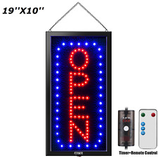 Ultra Bright Led Neon Open Light Sign Business Flashing Lamp Board Timer Remote