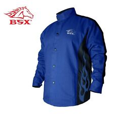 Revco Bsx Bxrb9c Blue Fr Welding Jacket Blue Flames Large Xl 2xl 3xl Med Small