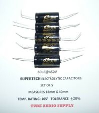 80uf450volt Electrolytic Capacitor Axial Supertech High Quality Set Of 5