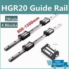 2pcs Linear Rail Guide Hgr20 800mm 1500mm 4pcs Hgh20ca Bearing Block Set Cnc Us