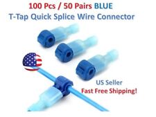 100pc Insulated 16 14 Awg T Taps Quick Splice Wire Terminal Connectors Kit Blue