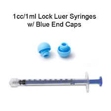 1ml Lock Luer Syringes With Caps 50 Syringes 50 Blue Caps No Needles