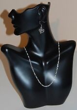 Necklace Earring Combination Combo Countertop Figurine Bust Display Blk 7 X 9h