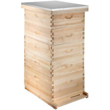Langstroth Bee Hive 10 Frame 5 Box Beekeeping Kit Honey Bee Hive Metal Roof
