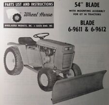 Wheel Horse Tractor 54 Dozer Blade Implement 6 9611 6 9612 Owner Amp Parts Manual