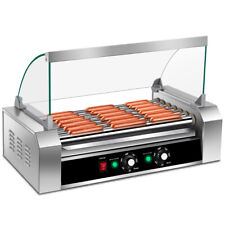 Costway Commercial 18 Hot Dog Grill Cooker Machine Stainless 7 Roller With Cover