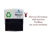 Merry Christmas With Love Card Envelope Self Inking Personalised Stamp 57mm X