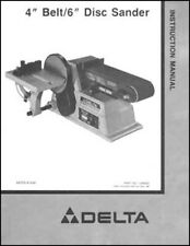 Delta 4 Inch Belt 6 Inch Disc Sander Ops Amp Parts Manual