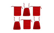 Red Velvet Cloth Jewelry Pouches Drawstring Bags Wedding Favors 2 X 3 50pc