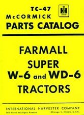 International Mccormick Super W 6 Wd 6 Tractor Parts Catalog Manual W6 Wd6 Ih