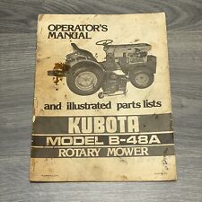 Kubota Tractor B 48a Rotary Mower Operators Manual Parts List