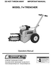 Ground Hog T 4 Trencher 2 In 1 Owner Operators Manual Amp Parts Guide Manual
