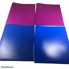 Lot Of 4 Pen And Gear Plastic 2 Pocket 3 Prong Folders 2 Blue 2 Purple New