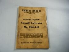 Vintage 1948 Mccormick Deering Farmall Cultivator Hm 240 Owners Manual