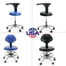 Us Dental Medical Pu Leather Mobile Chair Doctor Assistant Stool Adjustable 360