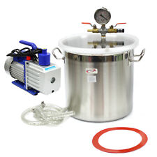 5 Gallon Stainless Steel Vacuum Degassing Chamber Silicone Kit With5 Cfm Pump Hose