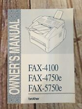 Brother Fax Machine Owners Manual 4100 4750e 5750e Leaflet Instructions Book