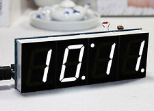 White Digital Led Electronic Microcontroller Clock Screen Display Time Diy