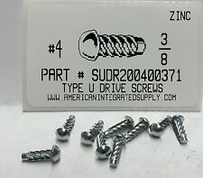 4x38 Round Head U Drive Screws Steel Zinc Plated 100