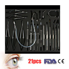 21pcs Stainless Steel Cataract Set Eye Ophthalmic Surgical Instruments Kit