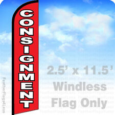Consignment Windless Swooper Feather Flag Banner Sign 25x115 Rf