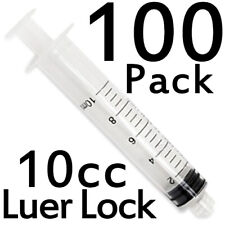 100 Pack 10cc Luer Lock Tip Syringes Without Needles