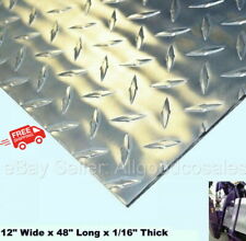 Aluminum Polished Diamond Plate 12 Wide X 48 Long X 116 Thick Alloy 3003
