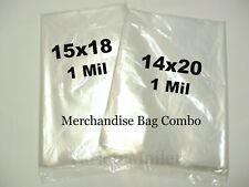 200 Large Clear Poly Bags 14x20 Amp 15x18 1 Mil Apparel Plastic Bag Combo