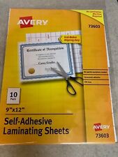 New Avery 9 X 12 10 Pk Self Adhesive Laminating Sheets 73603