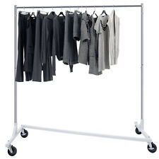 Commerical Garment Rack Clothing Shelf Rolling Collapsible Z Base With 4 Casters