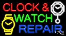 New Clock Amp Watch Repair 37x20 Withlogo Real Neon Sign Withcustom Option 11676
