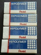 Pentel Hi Polymer Eraser Rectangular Medium White Latex Free Hi Polymer 4 Count
