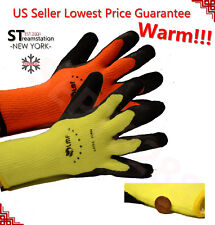 Snow Removal Shovel Glove Winter Warm Insulated Lined Rubber Coated Latex Gloves