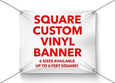 Square Vinyl Banner Your Logo Custom Text Flag Sign Business Outdoor Indoor