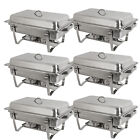 6 Pack Catering Stainless Steel Chafer Chafing Dish Sets 8 Qt Full Size Buffet