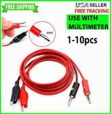 3ft Alligator Probe Test Lead Clip To Banana Plug Probe Cable For Multimeter New