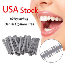 1040tiesbag Orthodontic Ligature Ties Dental Elastic Rubber Bands Grey Color Us
