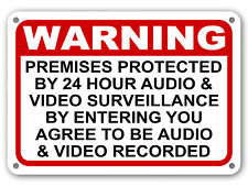 Warning Premises Under 24 Hr Audio Video Surveillance Home Security Cctv Signs